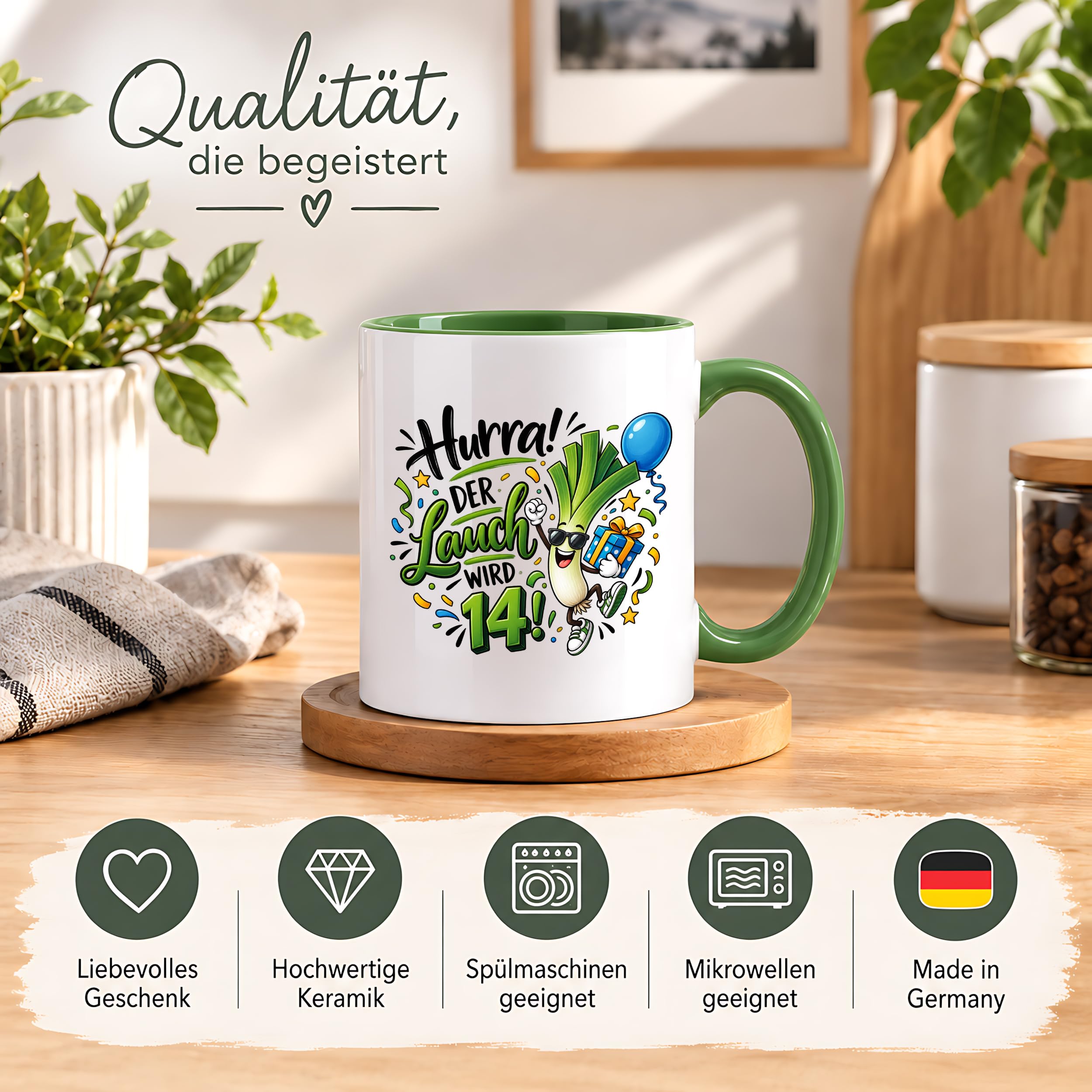 Herzbotschaft 14. Geburtstag Tasse Geburtstagsgeschenk Tasse für Teenager