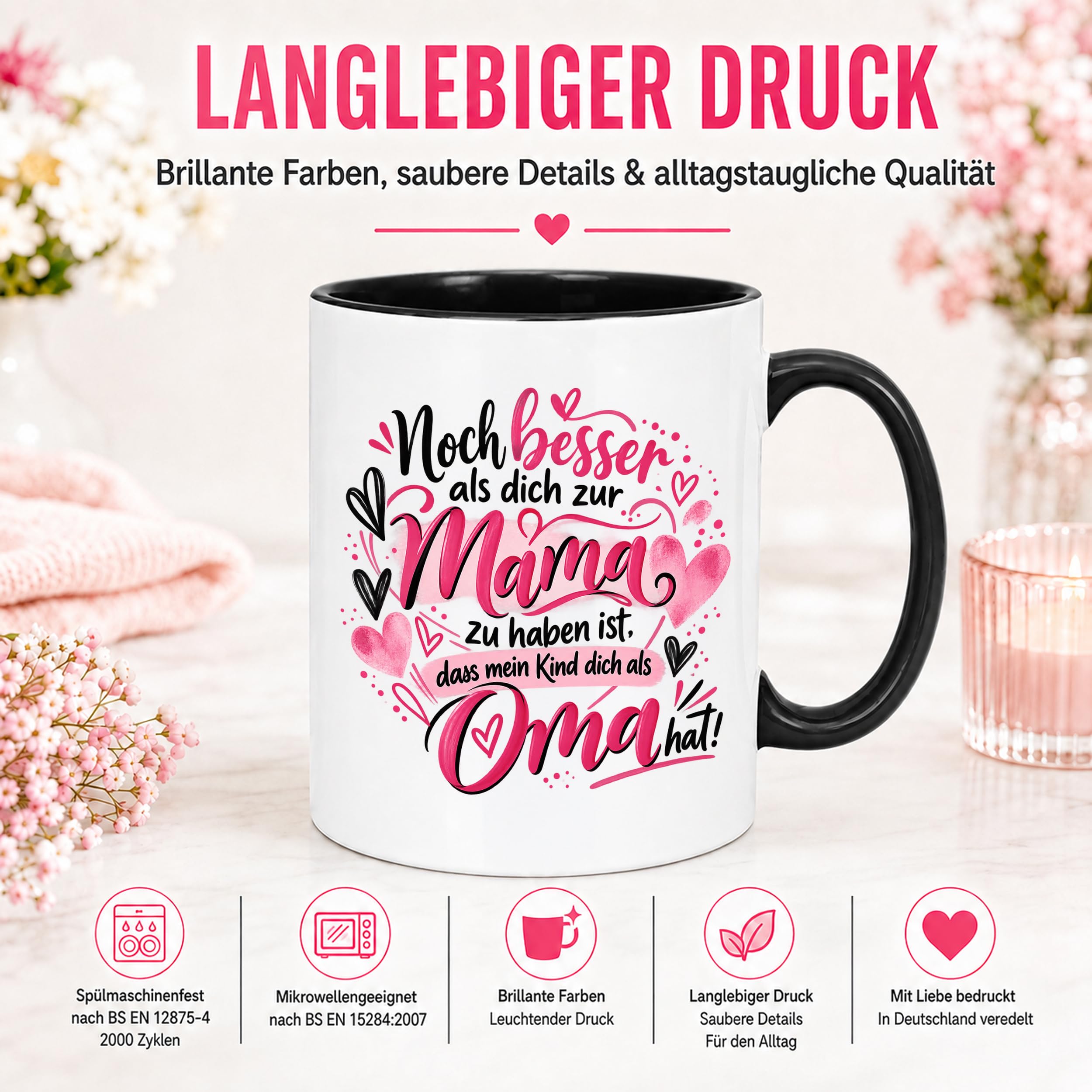 Kaffeetasse Geschenk für Oma Noch besser als dich als Mama zu haben