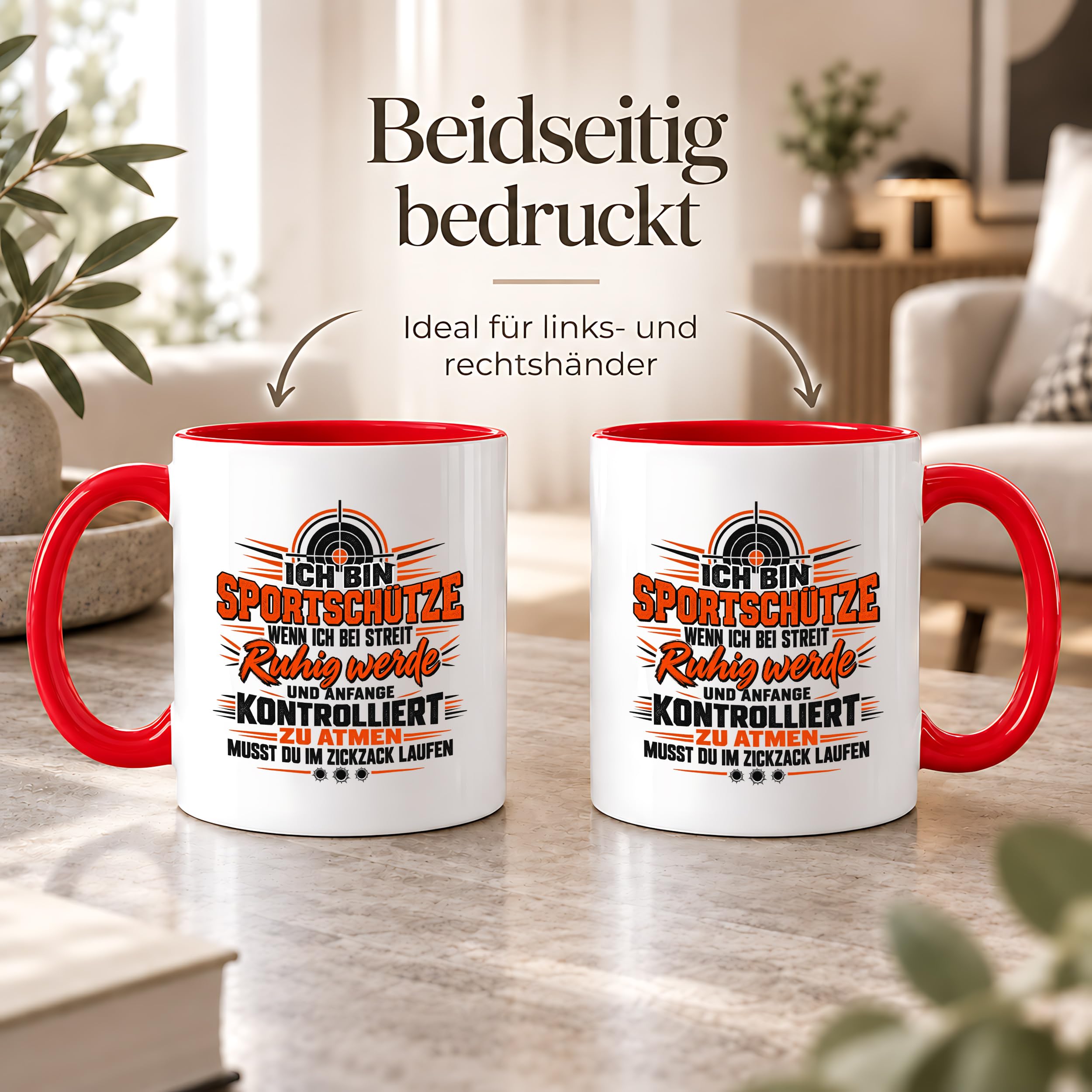 Herzbotschaft Tasse Sportschütze Geschenk Kaffeetasse Schützenverein