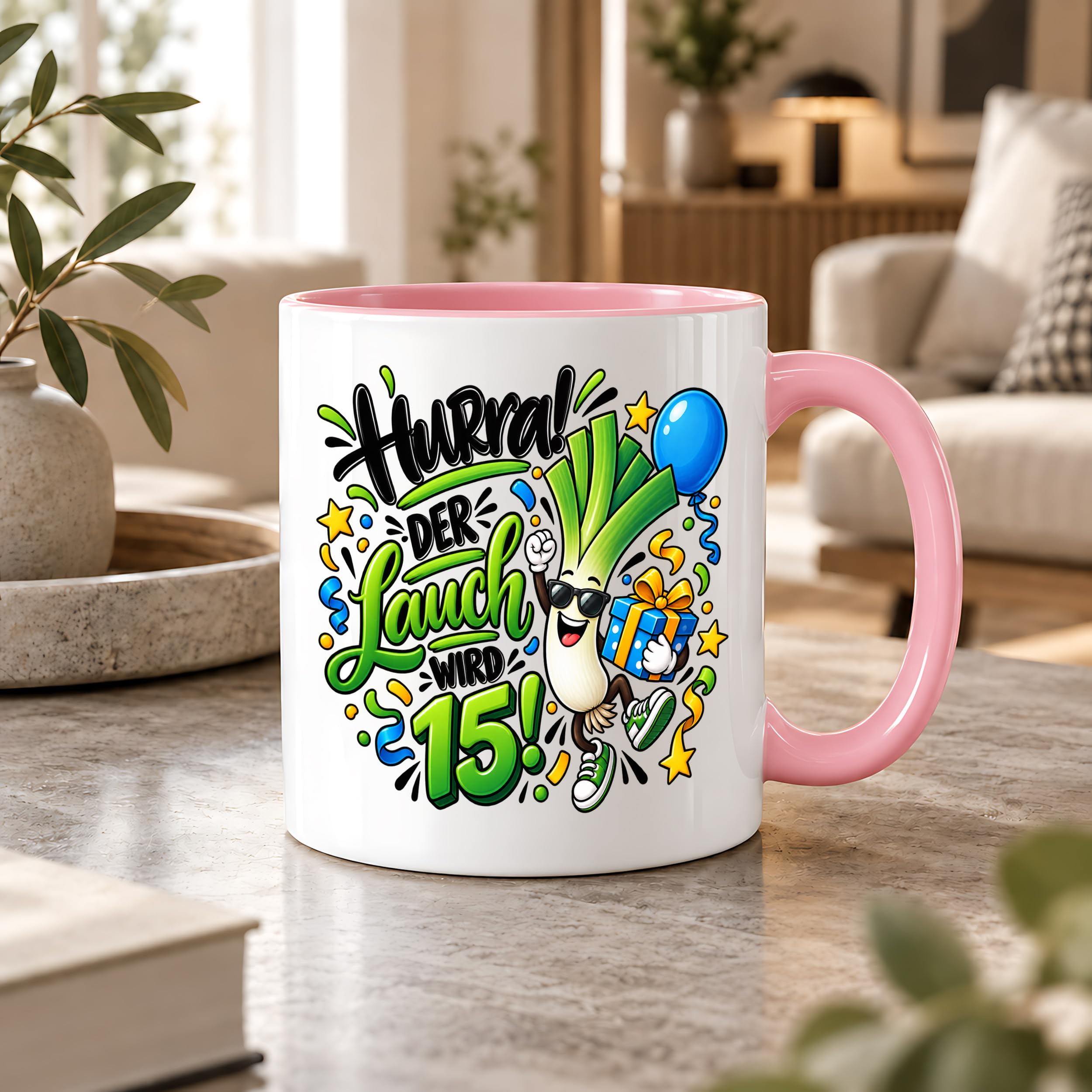 Herzbotschaft Tasse 15. Geburtstag Teetasse Geburtstagsgeschenk für Jungen