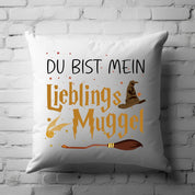 Kissen mit romantischem Spruch | Du bist mein Lieblings Muggel | Dekokissen mit Füllung | 40x40cm