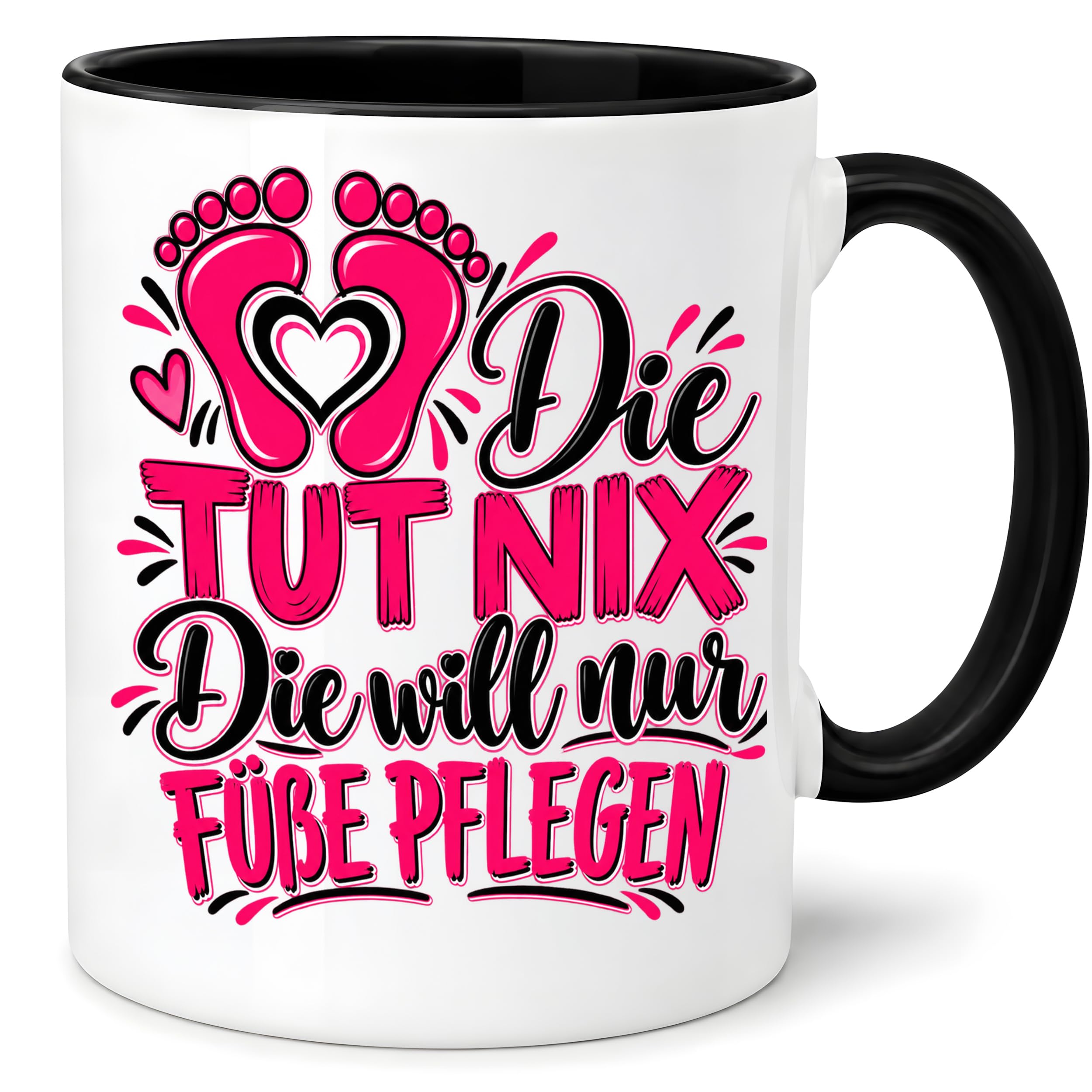 Herzbotschaft Tasse Fußpflege Kaffeetasse für Podologin mit lustigem Spruch