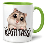 Herzbotschaft Kaffeetasse für Hamster Fans mit lustigem Spruch Kaffi Tassi