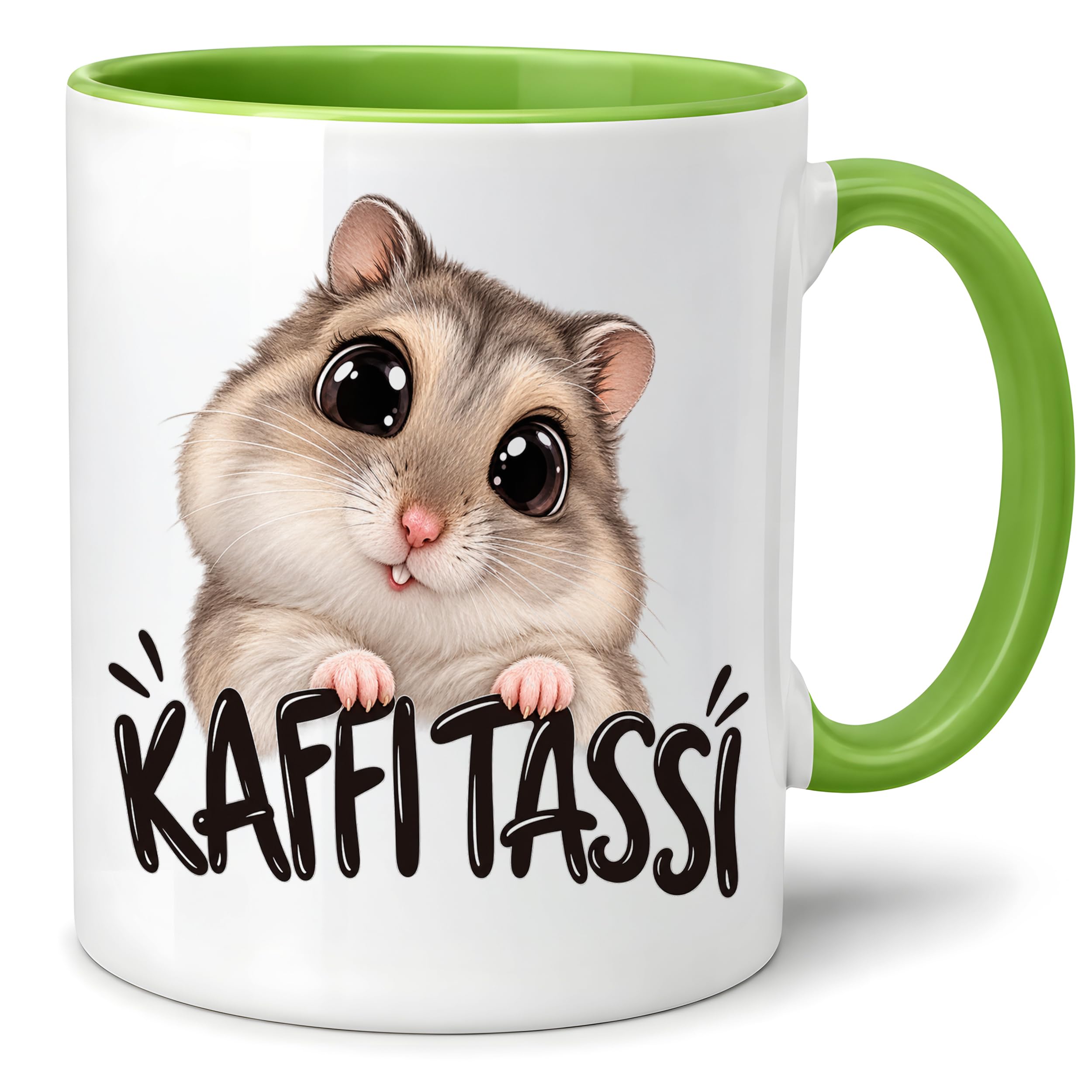 Herzbotschaft Kaffeetasse für Hamster Fans mit lustigem Spruch Kaffi Tassi