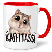 Herzbotschaft Kaffeetasse für Hamster Fans mit lustigem Spruch Kaffi Tassi