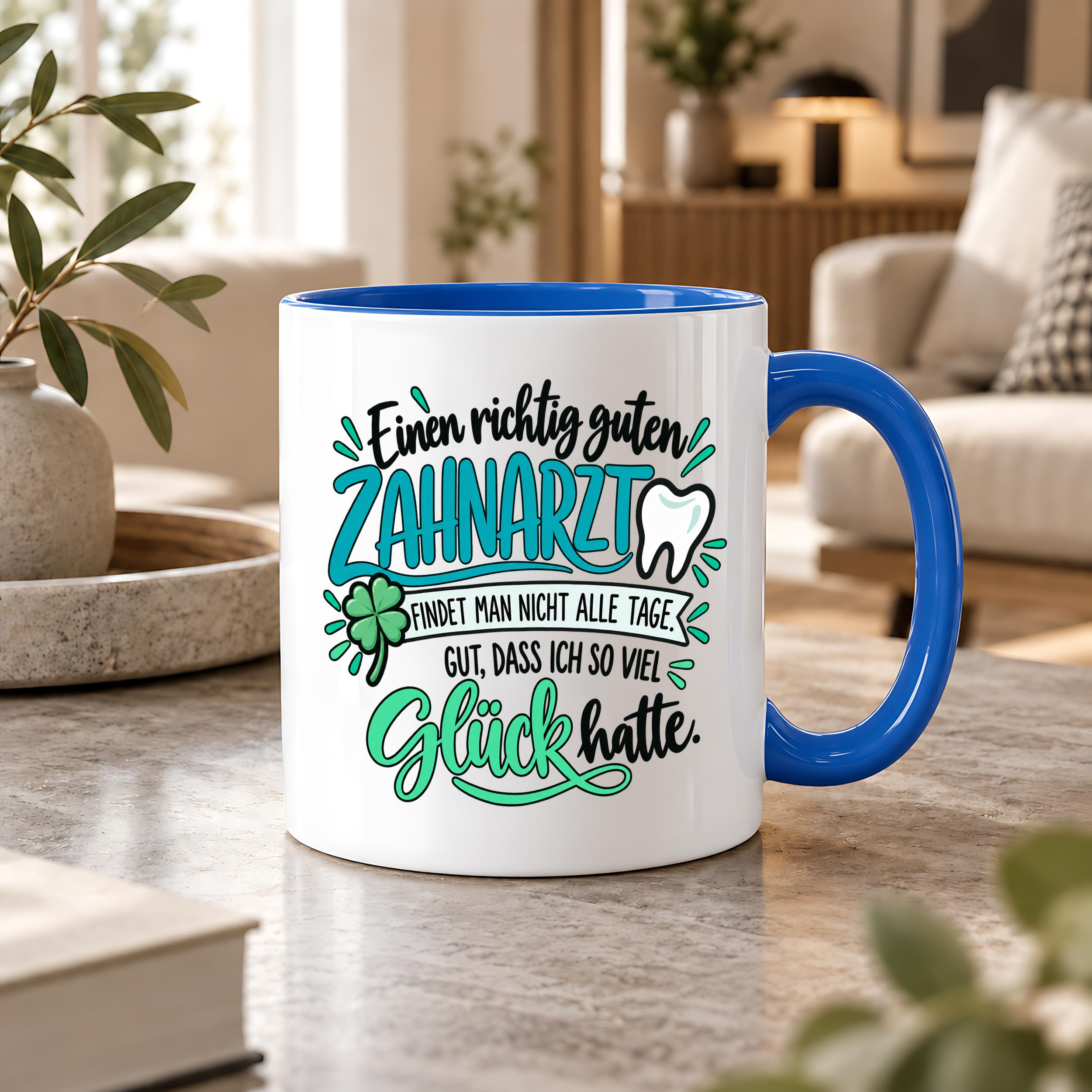 Herzbotschaft Zahnarzt Tasse - Danke Geschenk Kaffeetasse Zahnarztpraxis