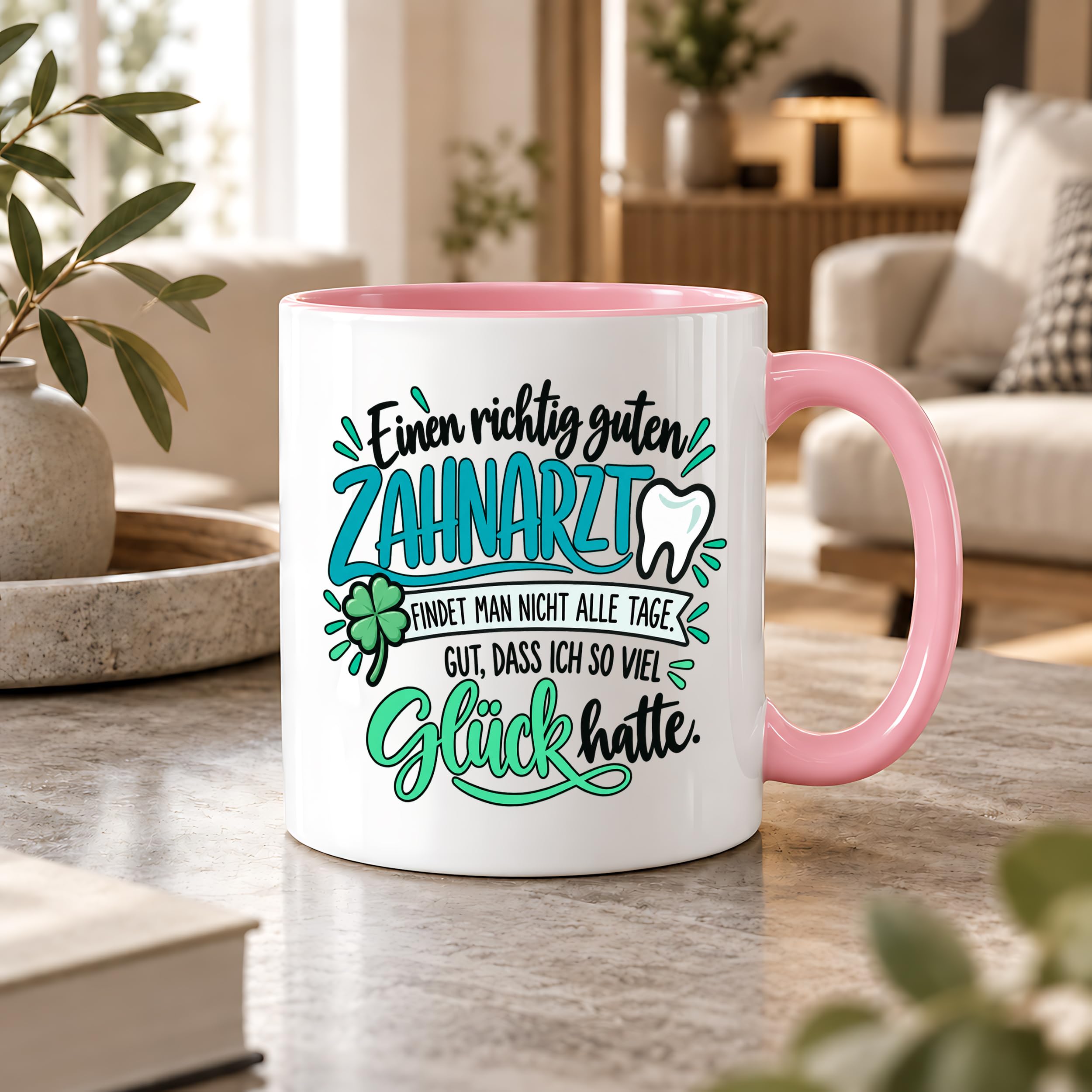 Herzbotschaft Zahnarzt Tasse - Danke Geschenk Kaffeetasse Zahnarztpraxis