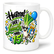 Herzbotschaft Tasse 15. Geburtstag Teetasse Geburtstagsgeschenk für Jungen