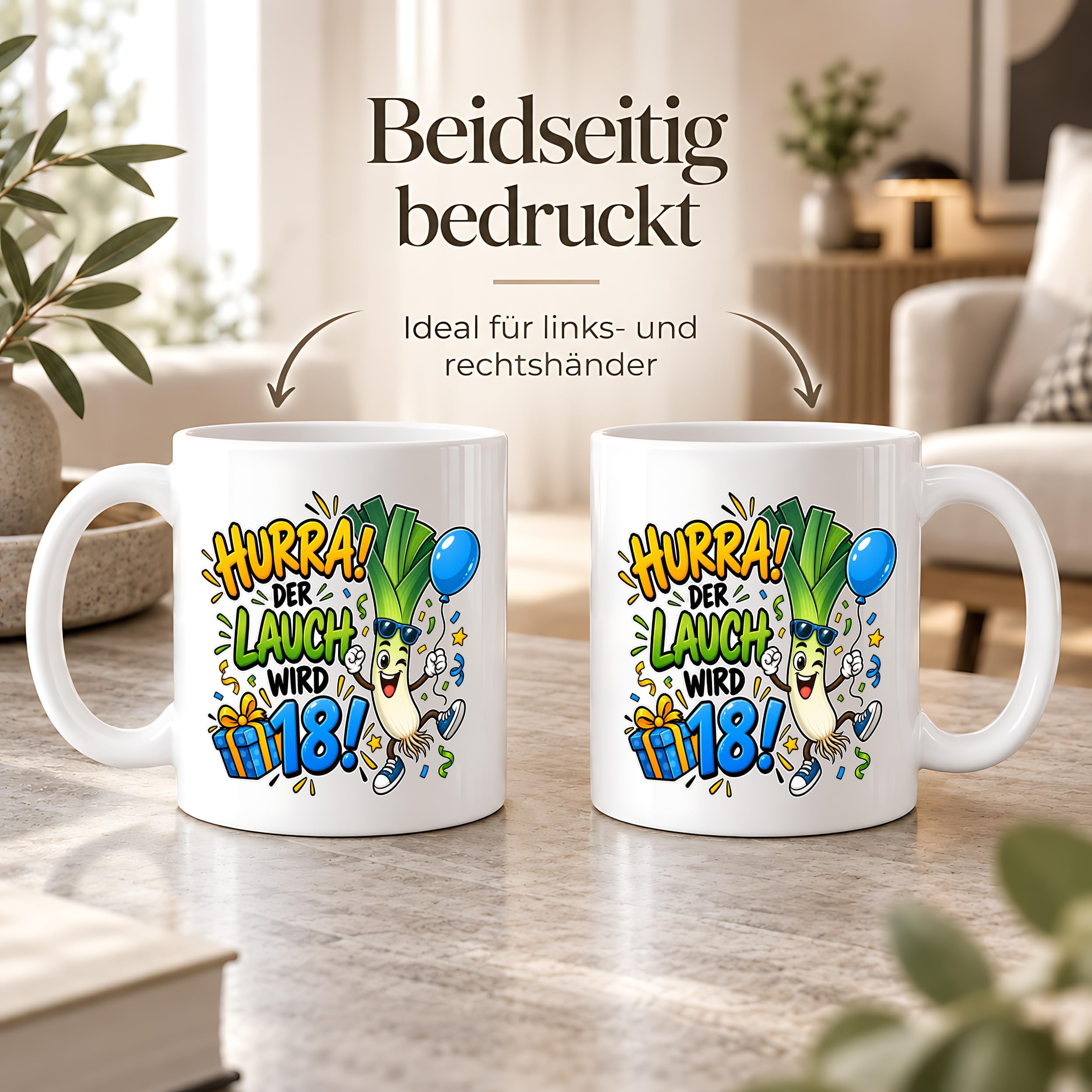 Herzbotschaft 18. Geburtstag Tasse Geburtstagsgeschenk für jungen Mann