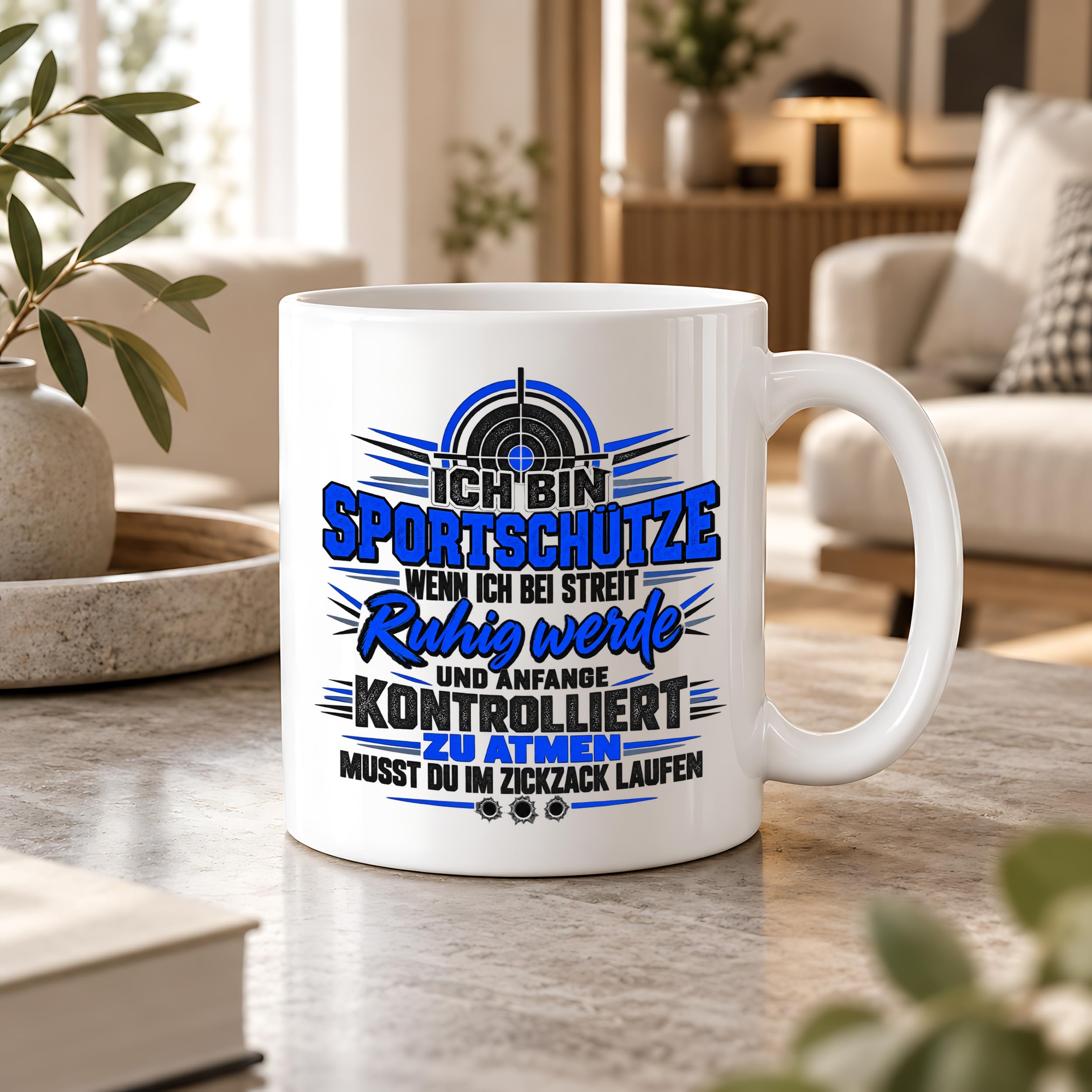 Herzbotschaft Sportschütze Tasse Geschenk für Schützenverein Kaffeetasse