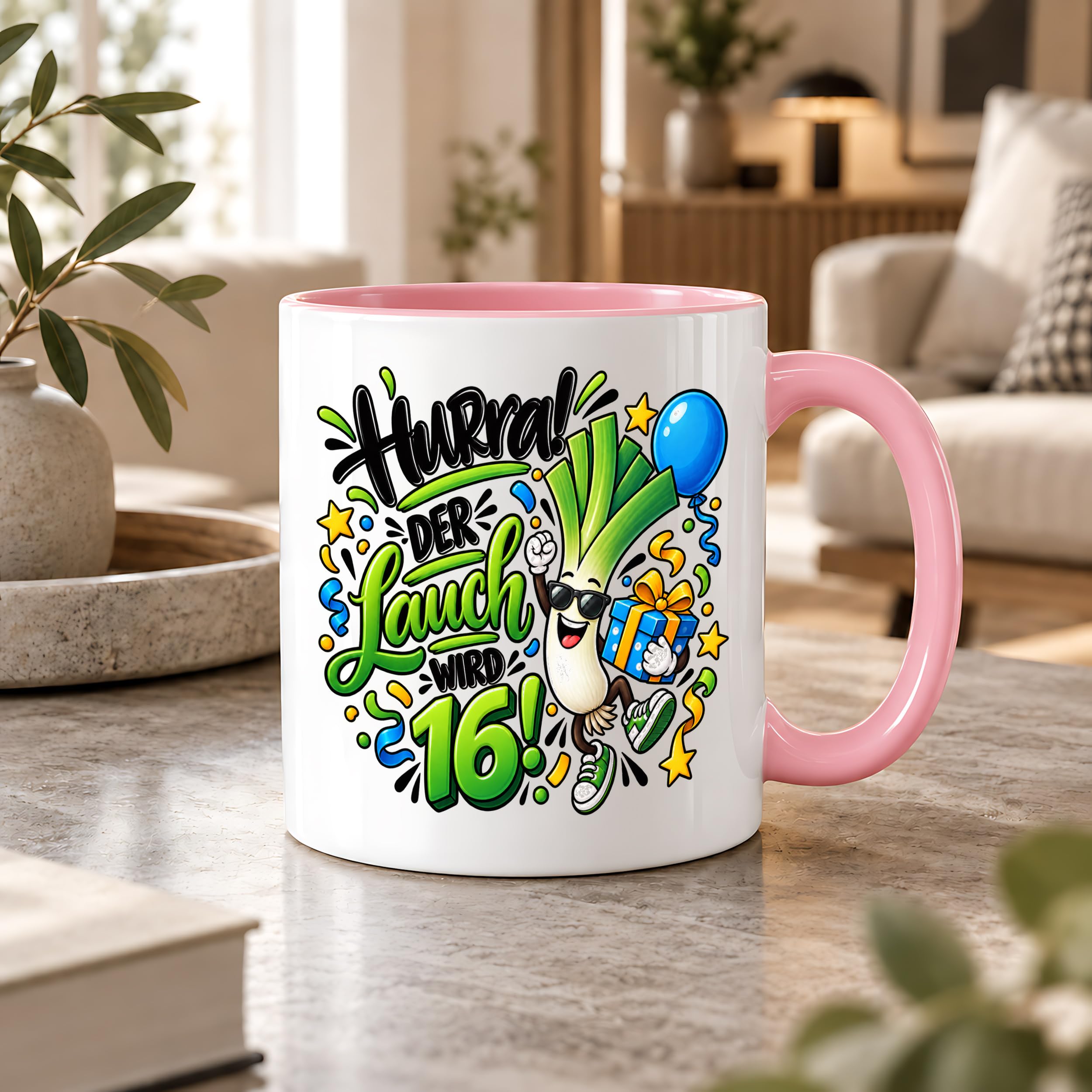 Herzbotschaft Tasse 16. Geburtstag – Kaffeetasse Geschenk für Jungen Mann