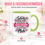 Herzbotschaft Tasse Schatz mit Spruch Das perfekte Geschenk Partner