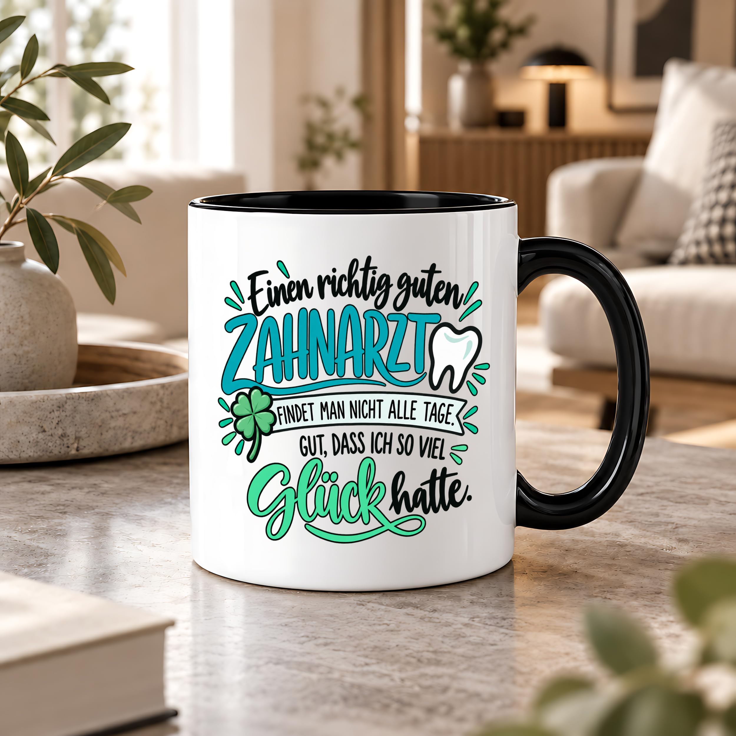 Herzbotschaft Zahnarzt Tasse - Danke Geschenk Kaffeetasse Zahnarztpraxis