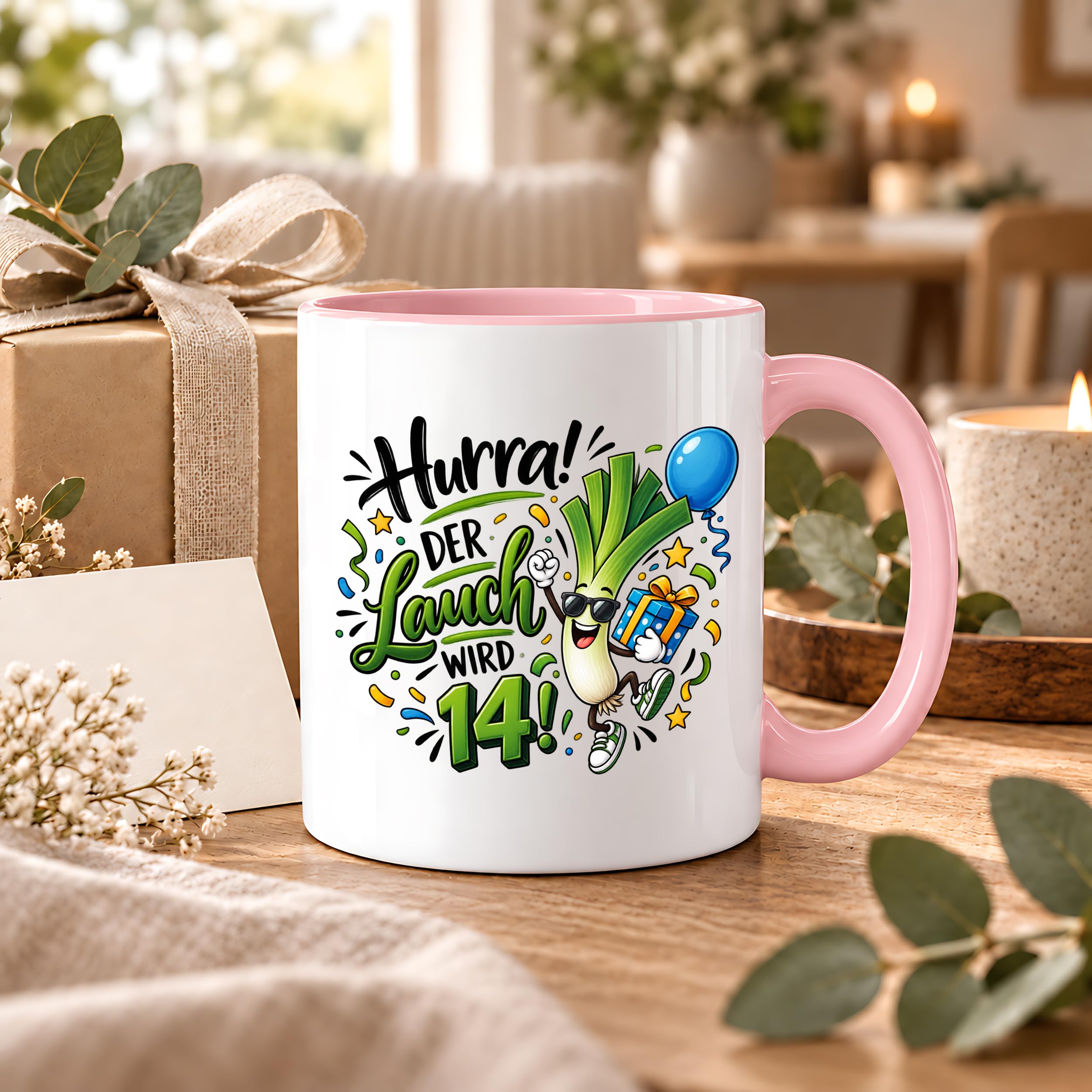 Herzbotschaft 14. Geburtstag Tasse Geburtstagsgeschenk Tasse für Teenager