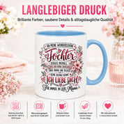 Herzbotschaft Tochter Tasse Geschenk von Mama Kaffeetasse hübsche Tochter