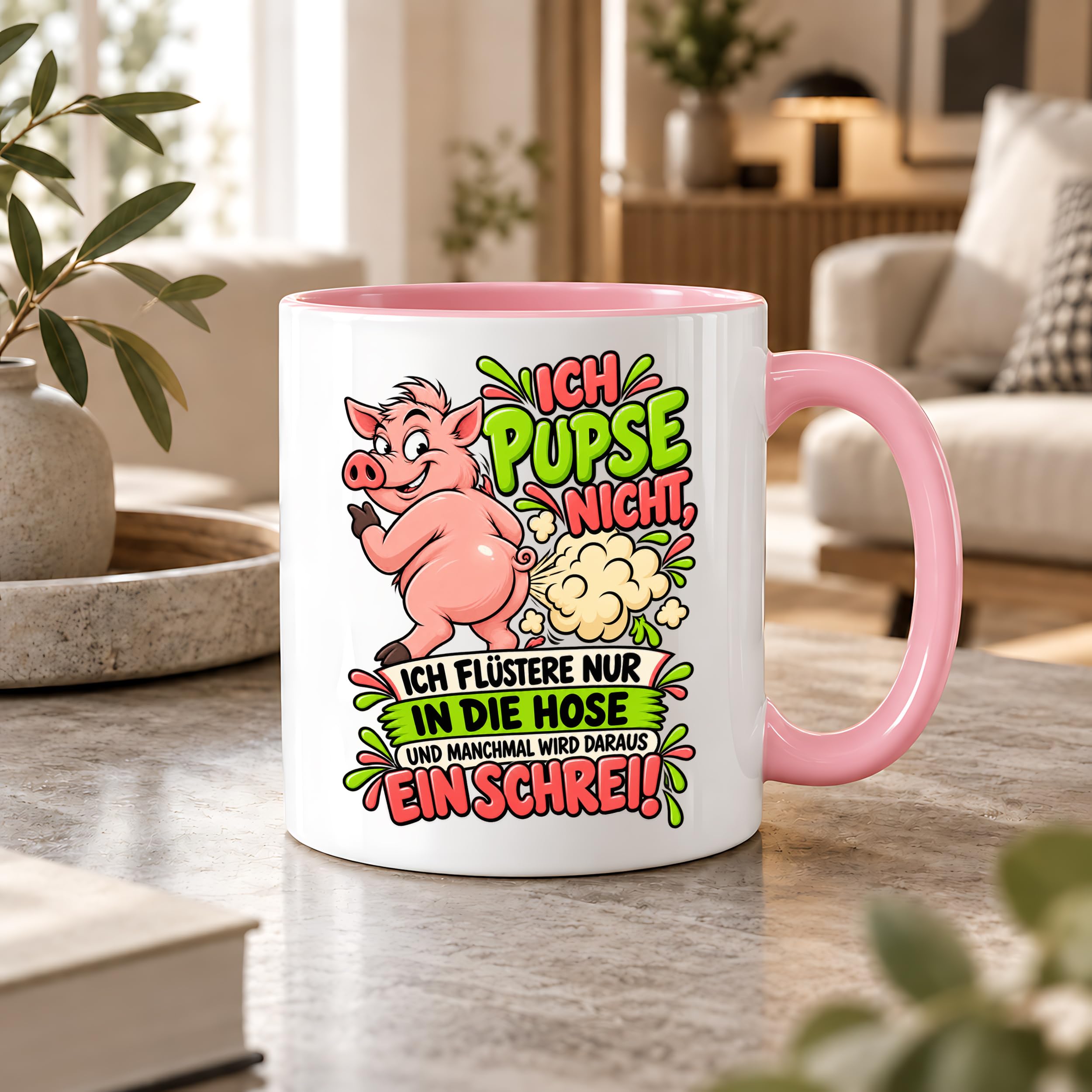 Herzbotschaft Tasse Ich pupse nicht Lustige Spruch Kaffeetasse Geschenk