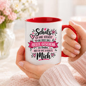 Herzbotschaft Tasse Schatz mit Spruch Das perfekte Geschenk Partner