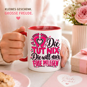 Herzbotschaft Tasse Fußpflege Kaffeetasse für Podologin mit lustigem Spruch
