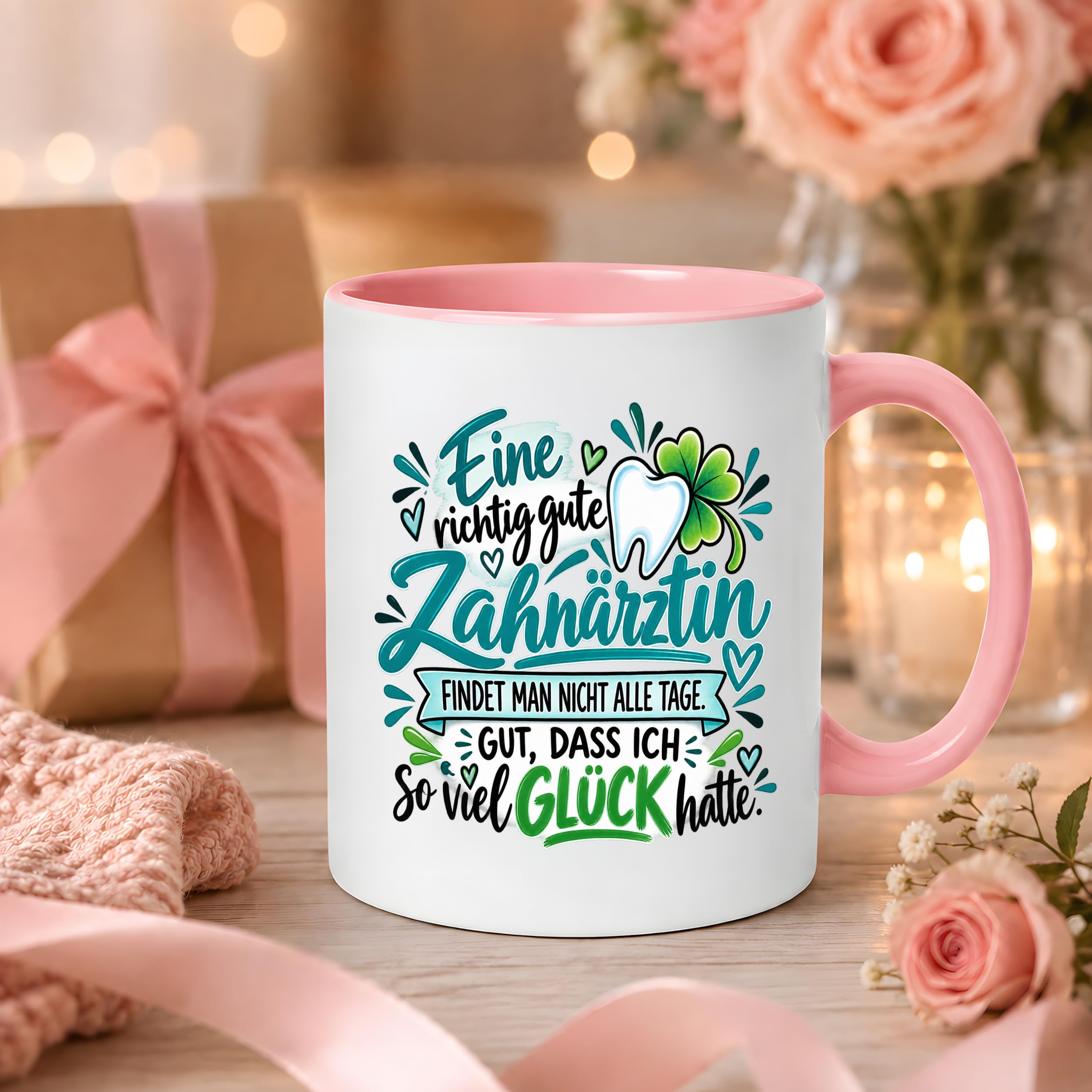 Herzbotschaft Zahnärztin Tasse Danke Kaffeetasse Geschenk in Zahnarztpraxis
