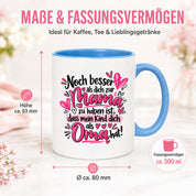 Herzbotschaft Tasse Geschenk Beste Oma der Welt Kaffeetasse