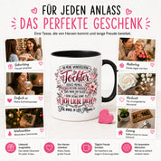 Herzbotschaft Tochter Tasse Geschenk von Mama Kaffeetasse hübsche Tochter