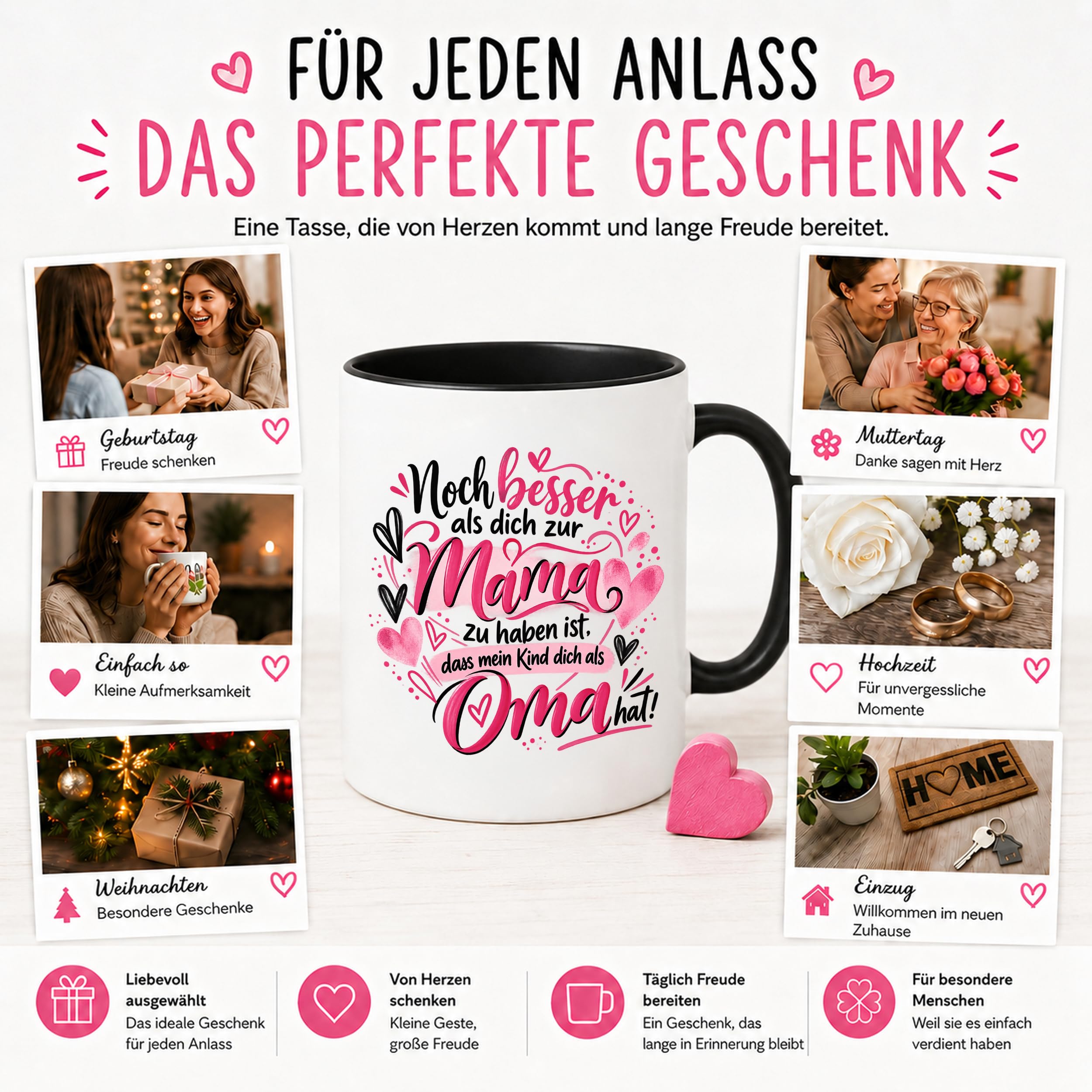 Kaffeetasse Geschenk für Oma Noch besser als dich als Mama zu haben