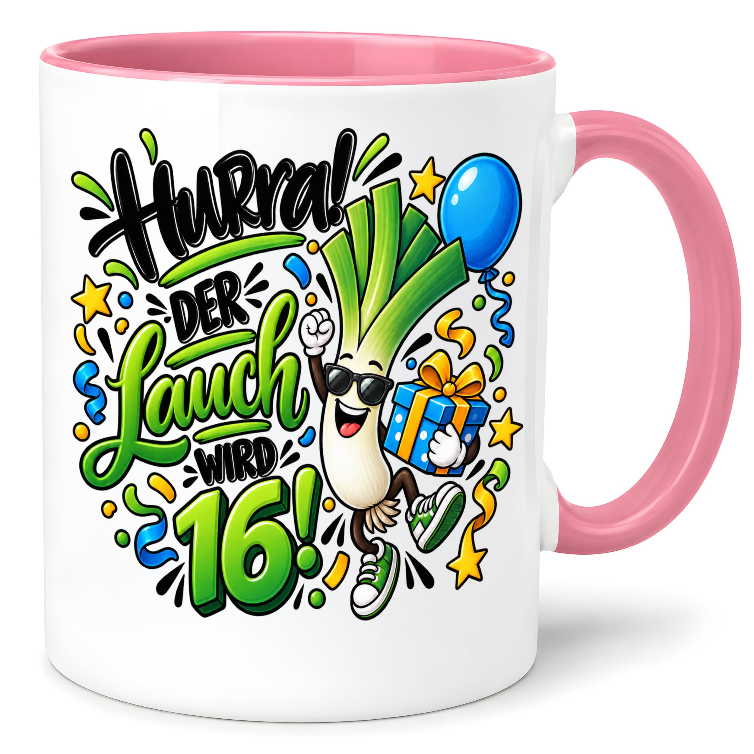 Herzbotschaft Tasse 16. Geburtstag – Kaffeetasse Geschenk für Jungen Mann