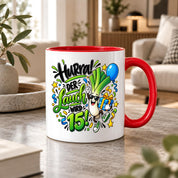 Herzbotschaft Tasse 15. Geburtstag Teetasse Geburtstagsgeschenk für Jungen