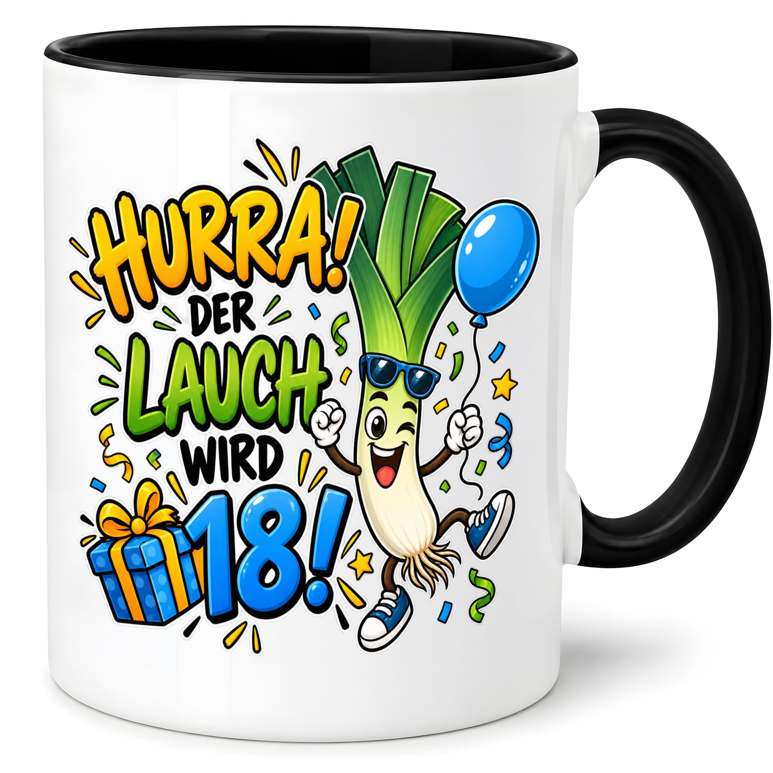 Herzbotschaft 18. Geburtstag Tasse Geburtstagsgeschenk für jungen Mann