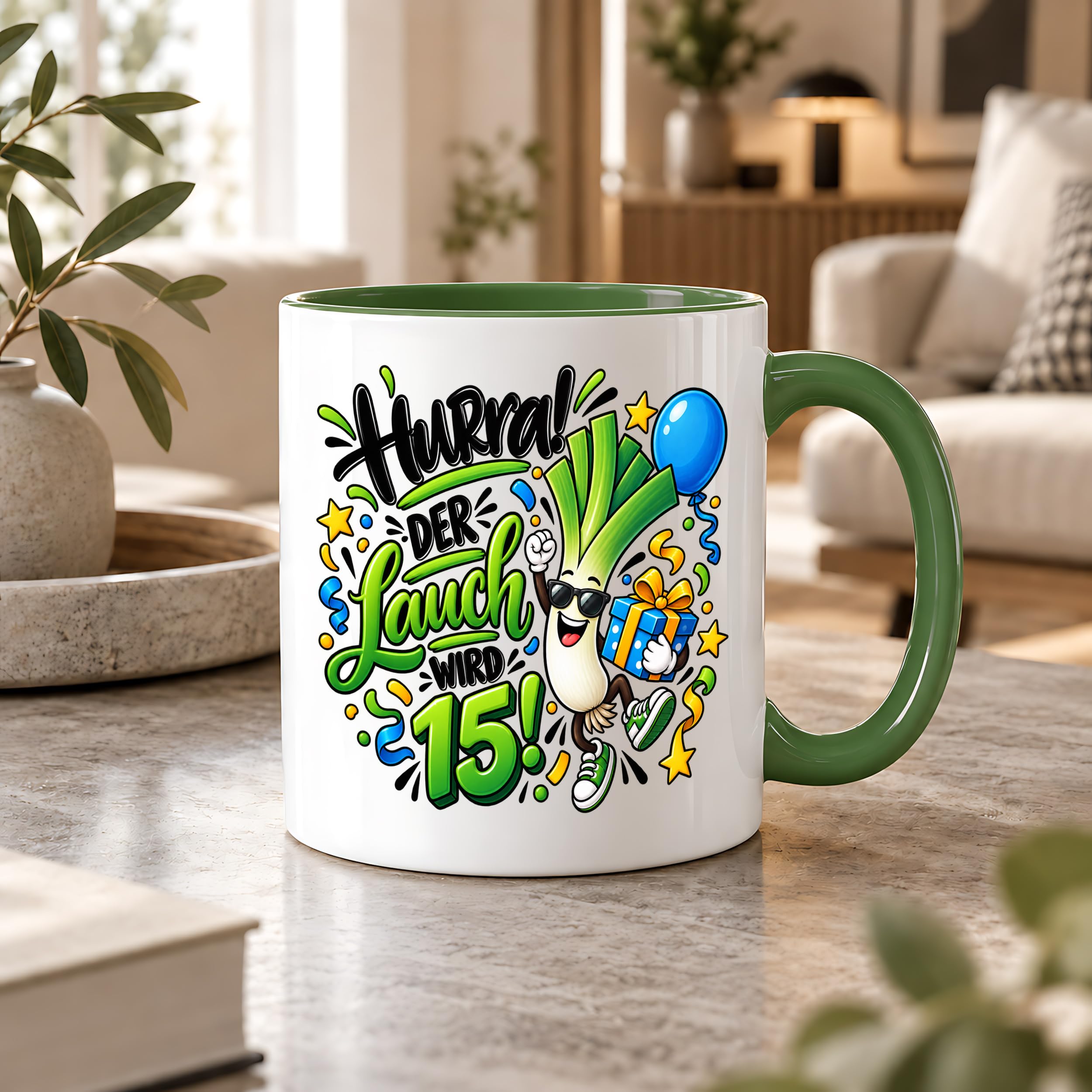 Herzbotschaft Tasse 15. Geburtstag Teetasse Geburtstagsgeschenk für Jungen