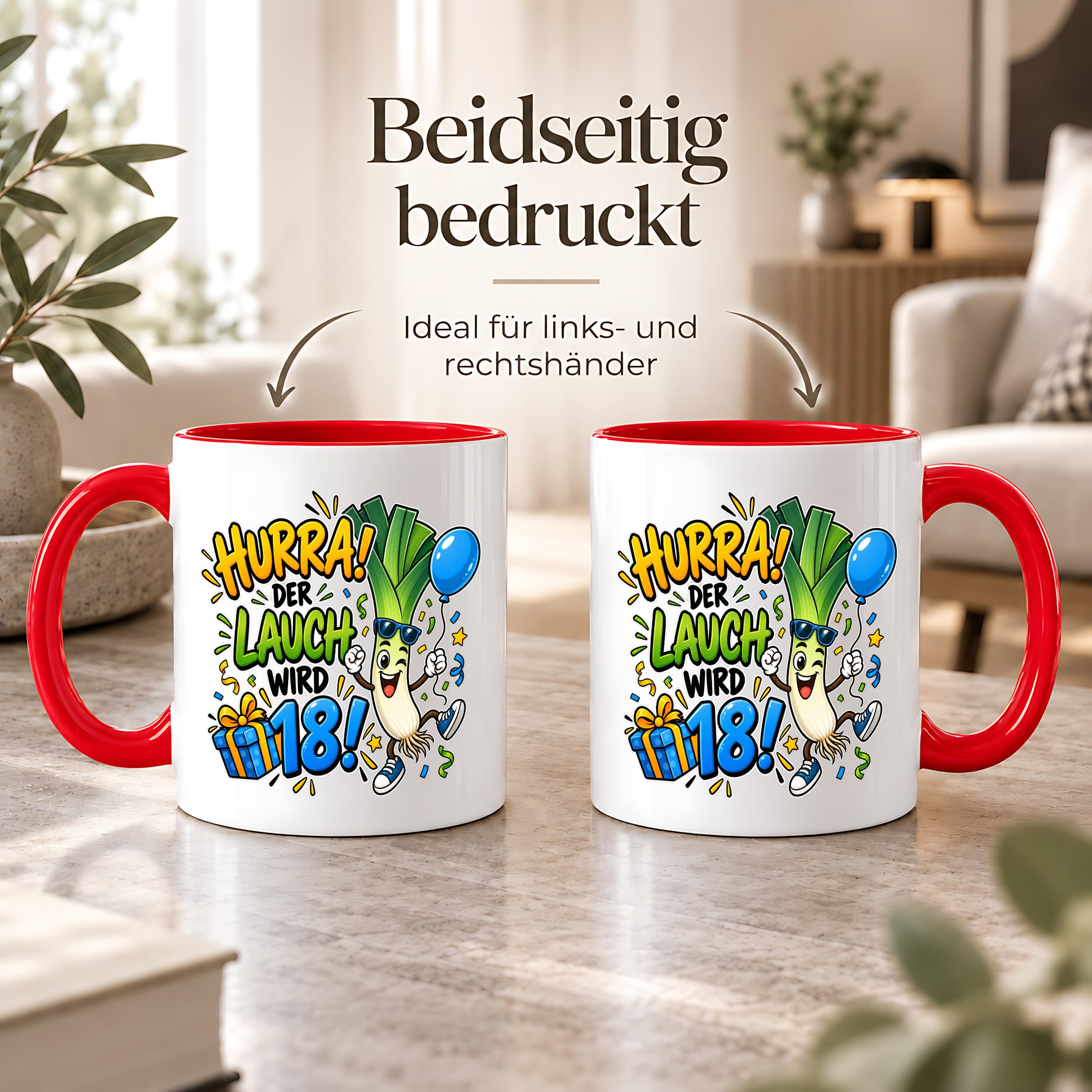 Herzbotschaft 18. Geburtstag Tasse Geburtstagsgeschenk für jungen Mann
