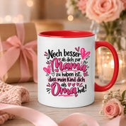 Herzbotschaft Tasse Geschenk Beste Oma der Welt Kaffeetasse