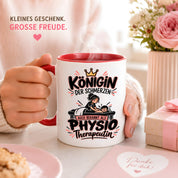 Herzbotschaft Tasse Physiotherapeutin Königin der Schmerzen Kaffeetasse