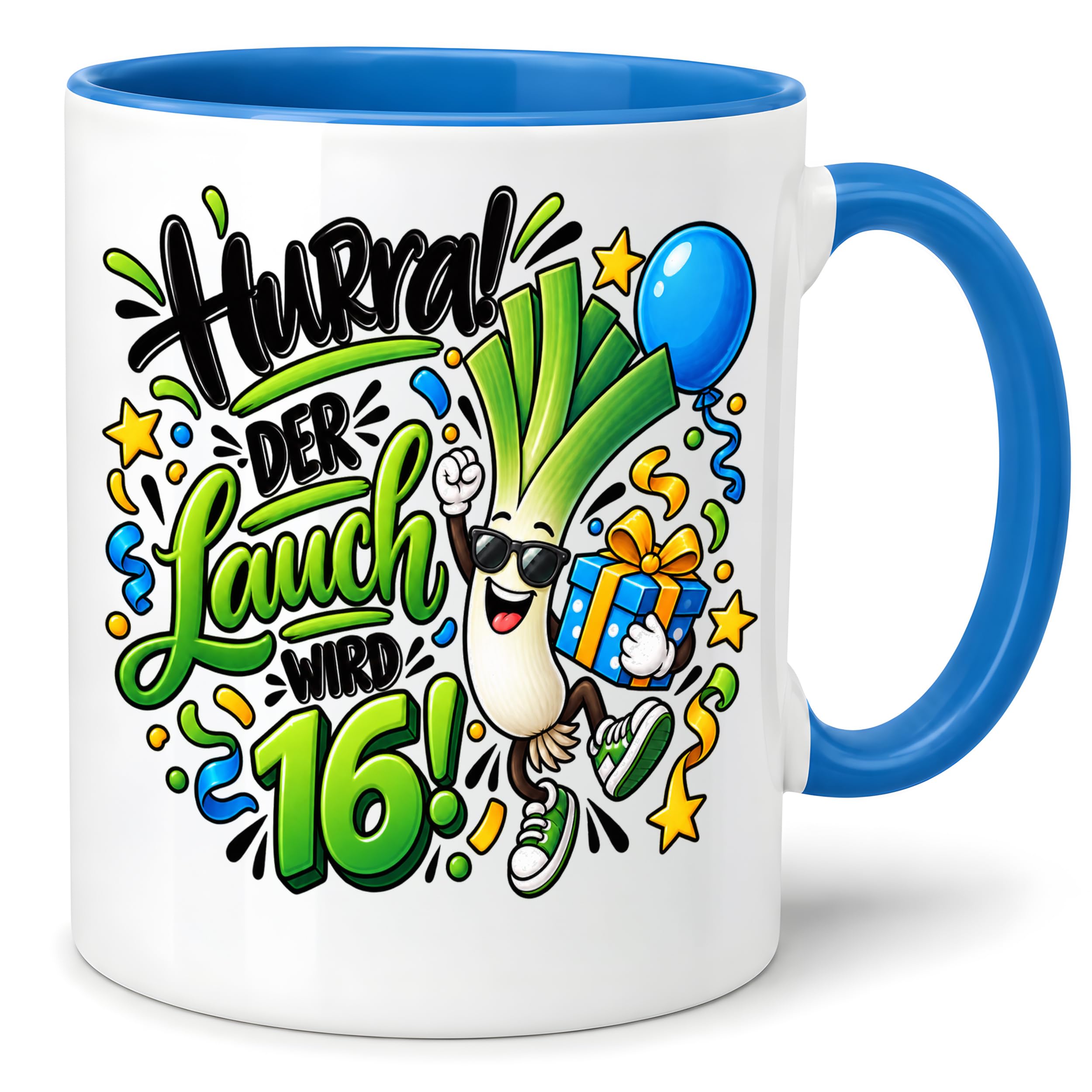 Herzbotschaft Tasse 16. Geburtstag – Kaffeetasse Geschenk für Jungen Mann
