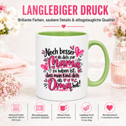 Herzbotschaft Tasse Geschenk Beste Oma der Welt Kaffeetasse