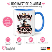 Herzbotschaft Tasse Physiotherapeutin Königin der Schmerzen Kaffeetasse