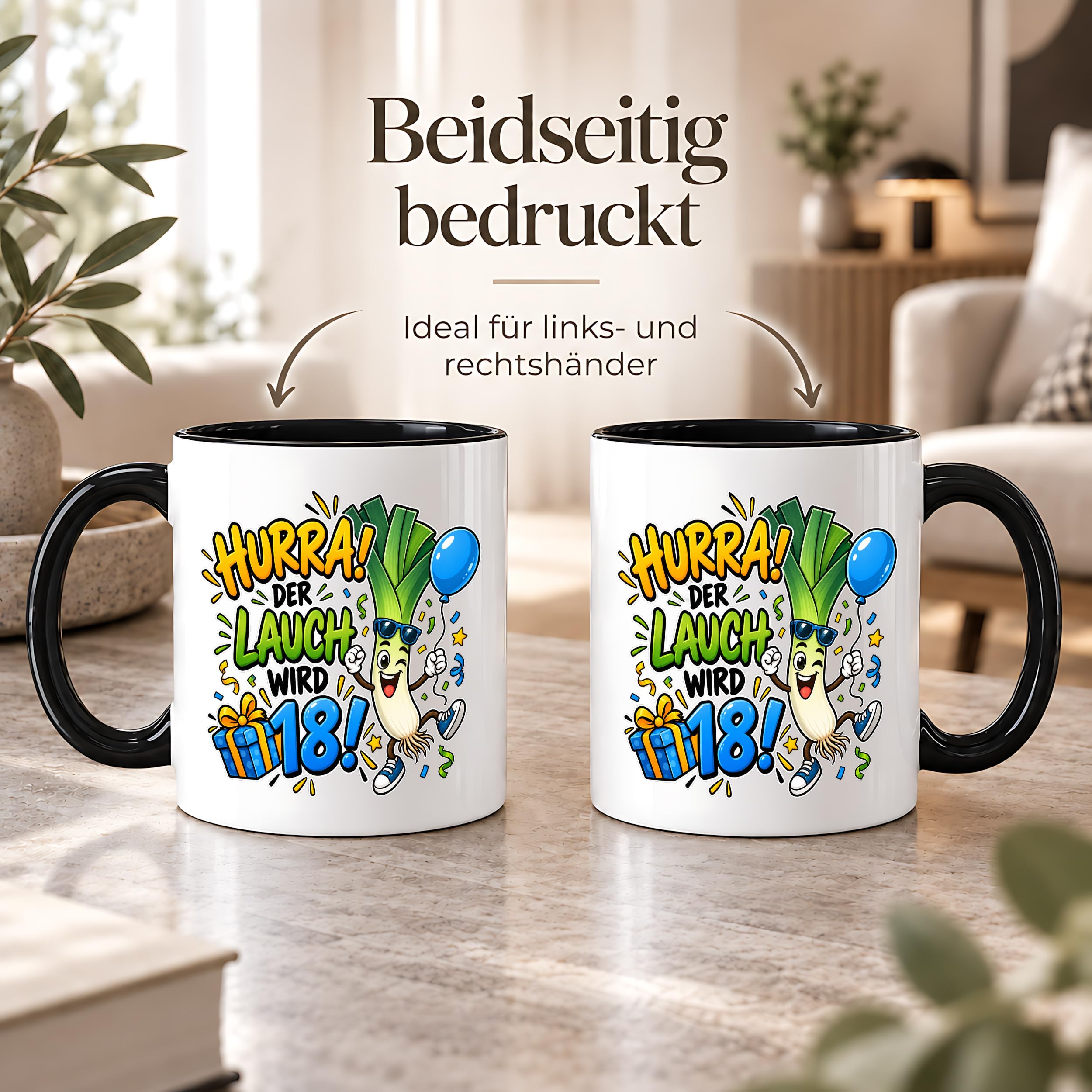 Herzbotschaft 18. Geburtstag Tasse Geburtstagsgeschenk für jungen Mann