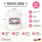 Herzbotschaft Tasse für beste Freundin Kaffeetasse Unbiologische Schwester