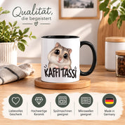 Herzbotschaft Kaffeetasse für Hamster Fans mit lustigem Spruch Kaffi Tassi