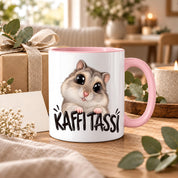 Herzbotschaft Kaffeetasse für Hamster Fans mit lustigem Spruch Kaffi Tassi