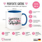 Herzbotschaft Tasse für beste Freundin Kaffeetasse Unbiologische Schwester
