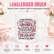 Herzbotschaft Tochter Tasse Geschenk von Mama Kaffeetasse hübsche Tochter