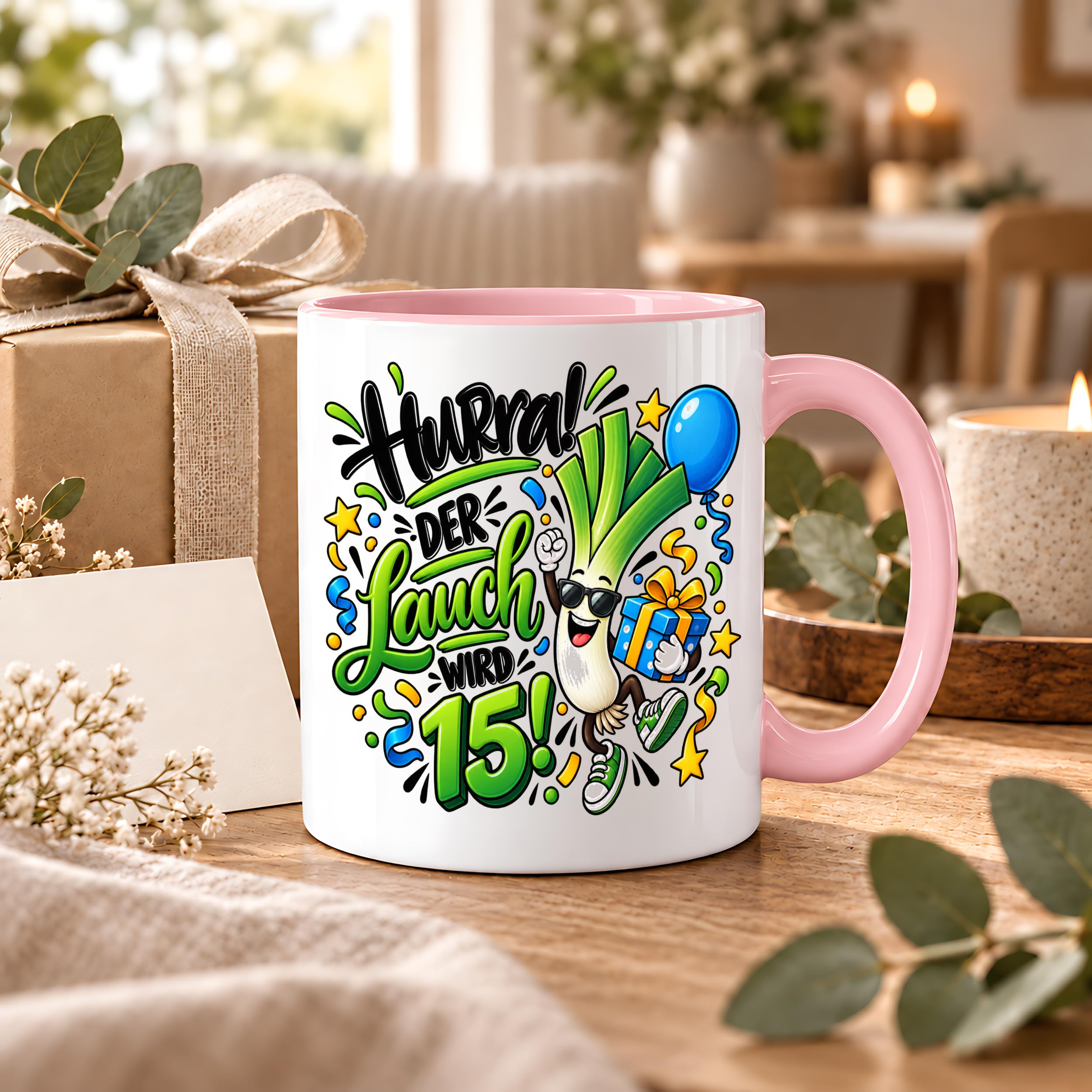 Herzbotschaft Tasse 15. Geburtstag Teetasse Geburtstagsgeschenk für Jungen