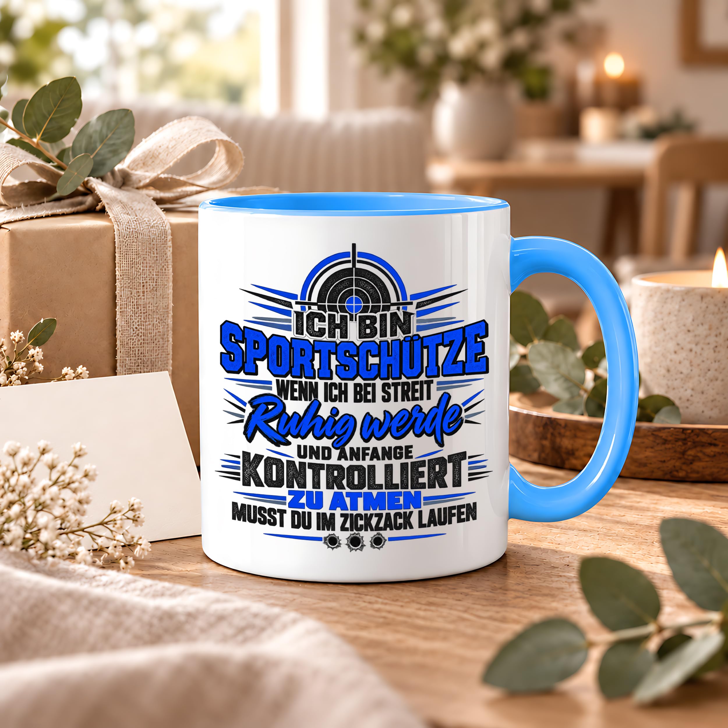 Herzbotschaft Sportschütze Tasse Geschenk für Schützenverein Kaffeetasse