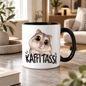 Herzbotschaft Kaffeetasse für Hamster Fans mit lustigem Spruch Kaffi Tassi