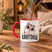 Herzbotschaft Kaffeetasse für Hamster Fans mit lustigem Spruch Kaffi Tassi