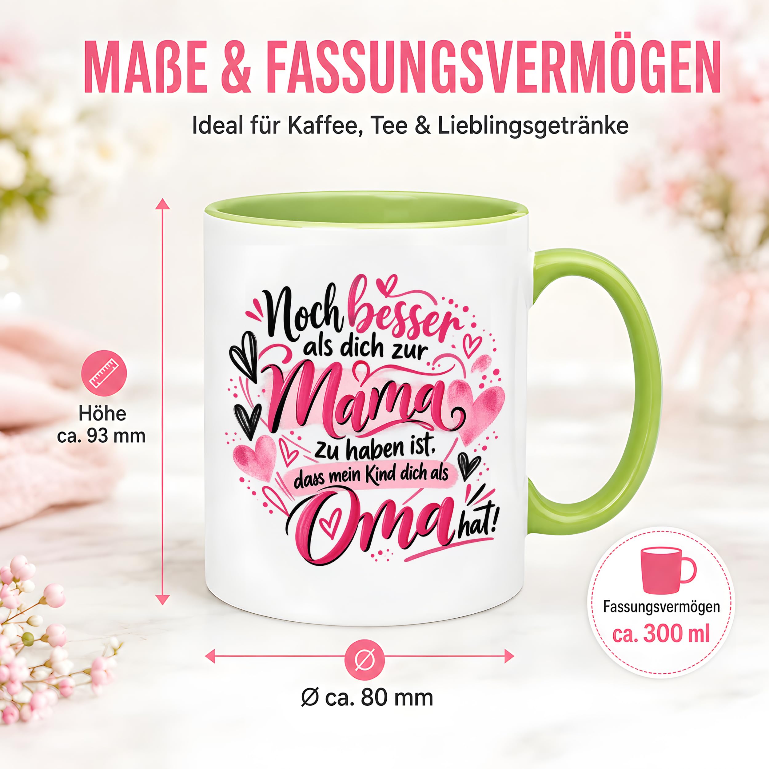 Kaffeetasse Geschenk für Oma Noch besser als dich als Mama zu haben