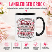 Herzbotschaft Tochter Tasse Geschenk von Mama Kaffeetasse hübsche Tochter