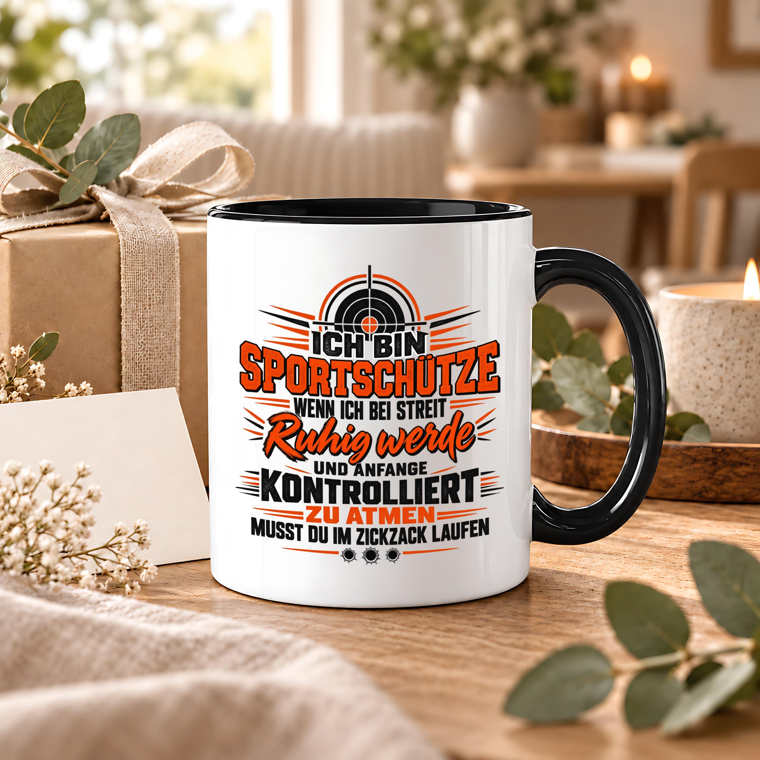 Herzbotschaft Tasse Sportschütze Geschenk Kaffeetasse Schützenverein