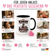 Herzbotschaft Tasse Physiotherapeutin Königin der Schmerzen Kaffeetasse